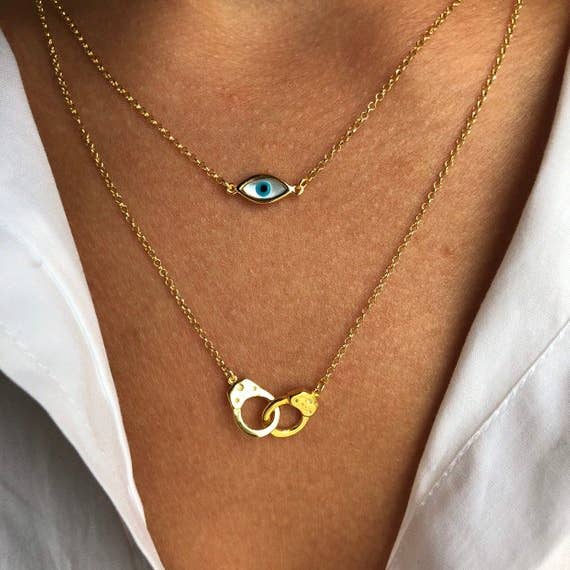 Christina Christi - Wholesale Pendant/Charm Necklace - Gold Necklaces,Evil Eye Necklace,Handcuff Pendant,Silver 925