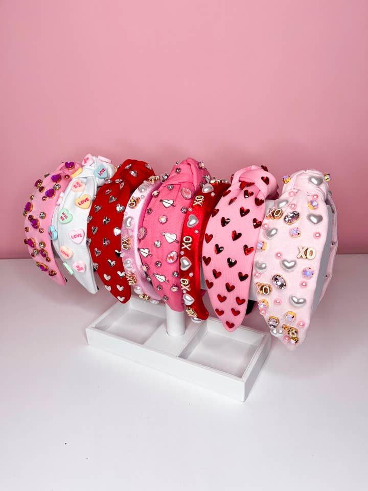 💖 Valentine Conversation Hearts Jeweled Headbands for wholesale by Brittyland