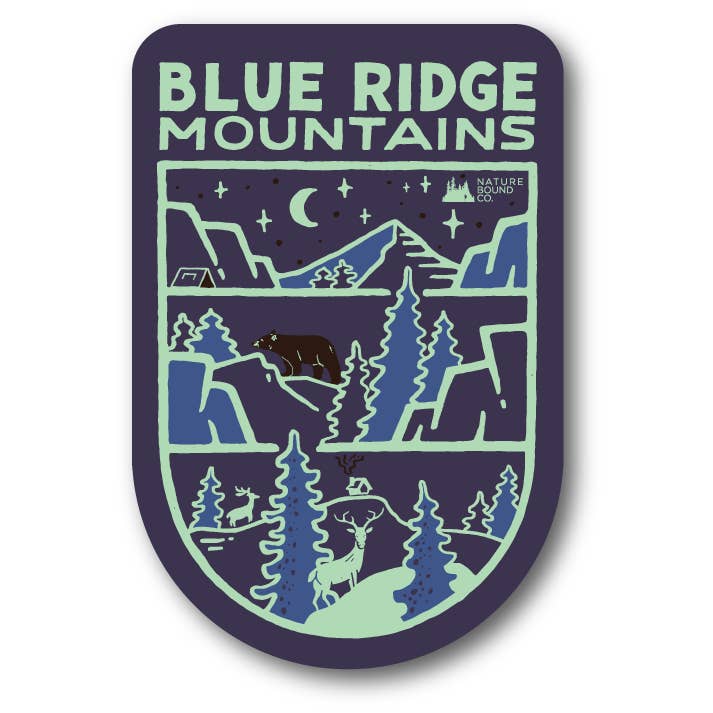 Blue Ridge Mountains Sticker | Autocolante Azul Escuro por atacado de Nature Bound Co
