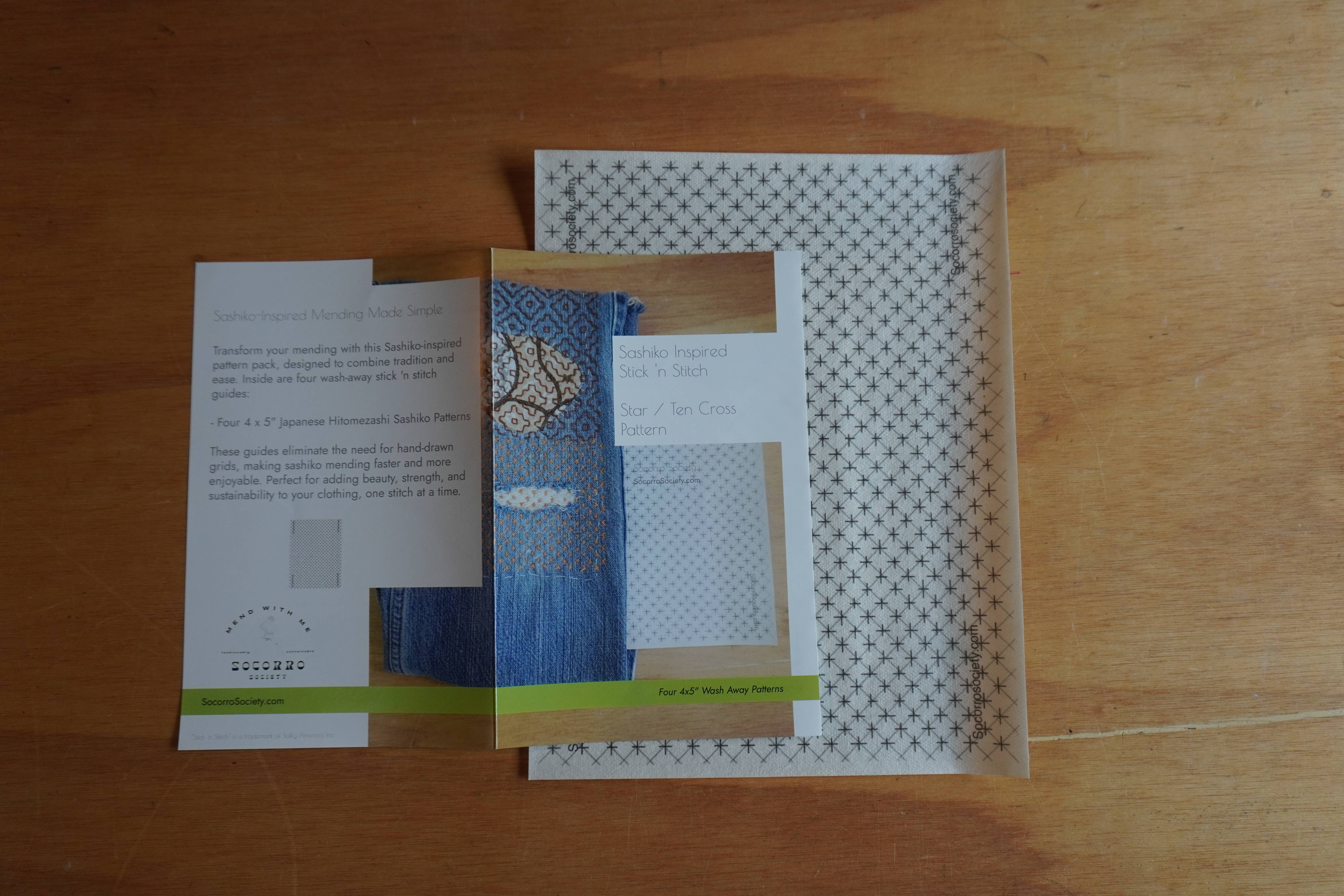 Socorro Society - Vente Accessoire de broderie/point de croix - Motif de broderie inspiré du sashiko : étoile/dix croix.3