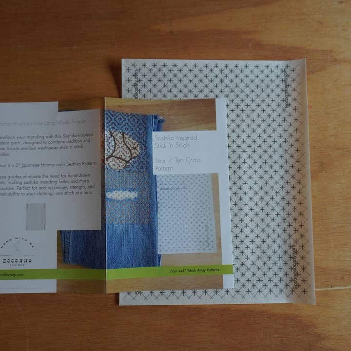 Socorro Society - Wholesale Embroidery/Cross Stitch Supplies - Sashiko Inspired Star/Ten Cross Stick and Stitch Pattern3