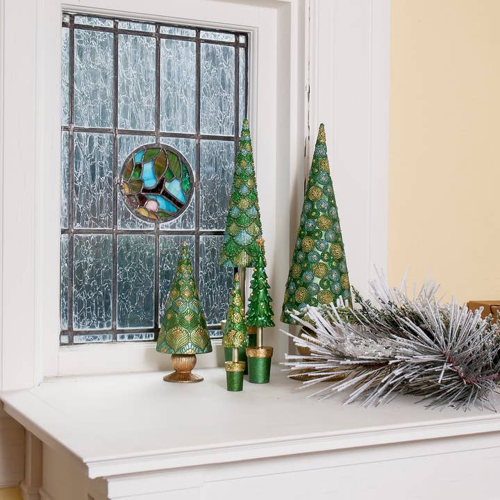 Dekorasyon Gifts Decor - Wholesale Christmas Decoration - Plain Scalloped Topiary Tree w/Star (Evergreen)4