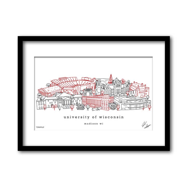 Minimalistisk vægdekoration fra University of Wisconsin Madison for engroshandel hos Townsville Art