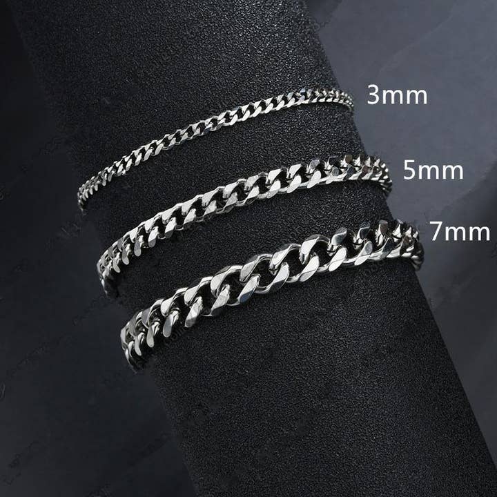 RabenBeads - Wholesale Link & Chain Bracelet - Cuban Chain Men Stainless Steel Bracelet3