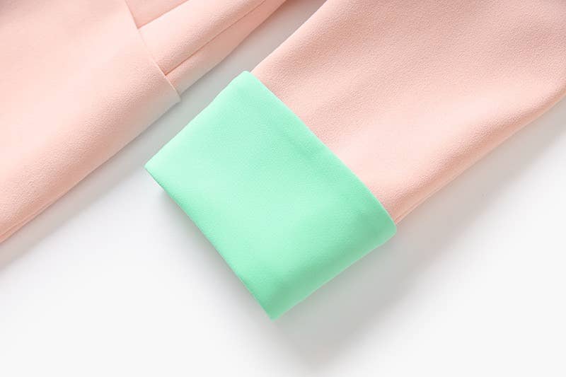 Lyserød BL8-6L Chic Pink 3/4 ærmet jakke med kontrastsøm for engroshandel på Faire11