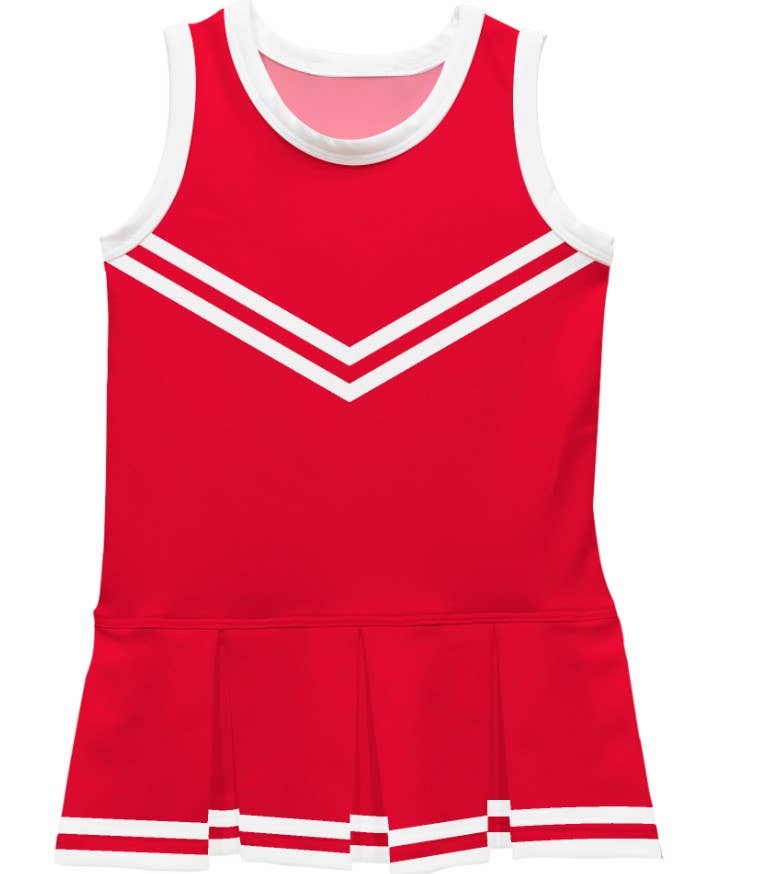 Vive La Fete - Wholesale Dress - Kids - Red and White Sleeveless Cheerleader Dress