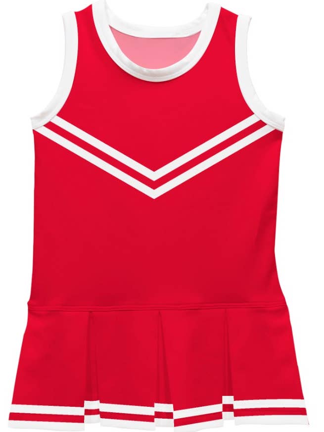 Vive La Fete - Wholesale Dress - Kids - Red and White Sleeveless Cheerleader Dress0