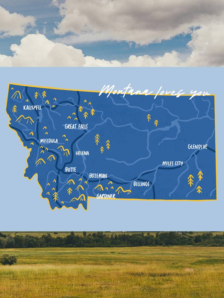 "Montana Loves You" Postcard for wholesale by Ranger Collective