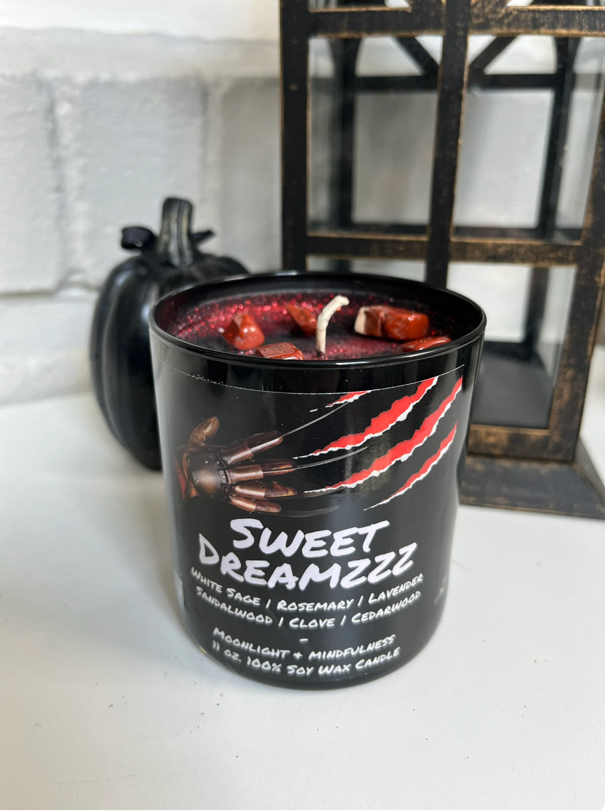 Moonlight & Mindfulness - Wholesale Jar/Filled Candle - Horror Movie Crystal Candles, 100% Soy Wax, Spooky Decor7