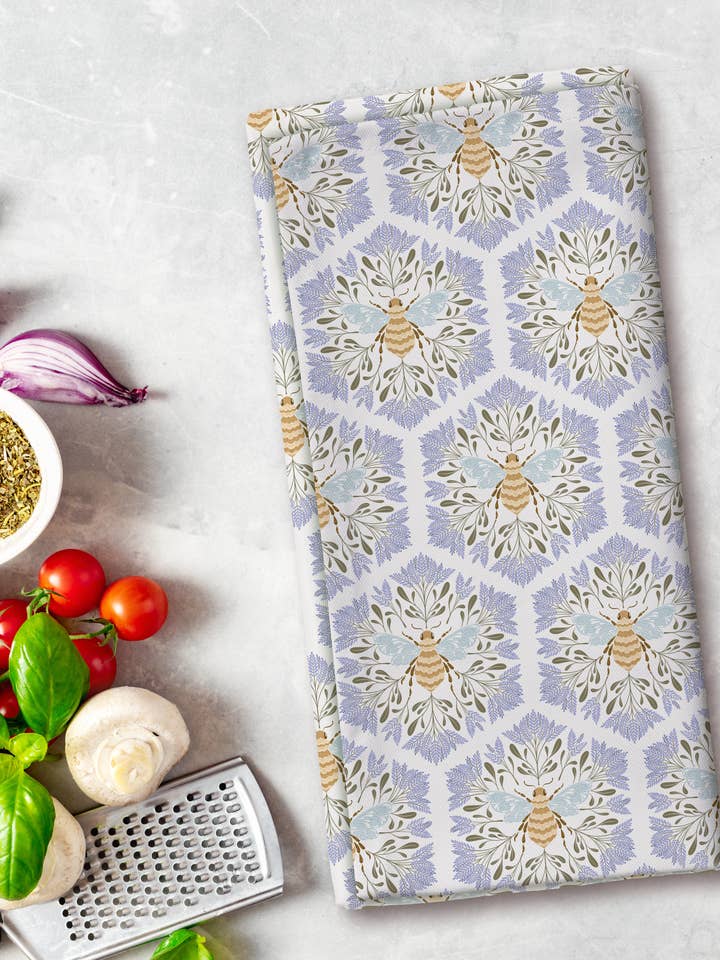 Tea Towel - Honey Bee Dreams - 19 x 27" for wholesale by Roxy Lane Design