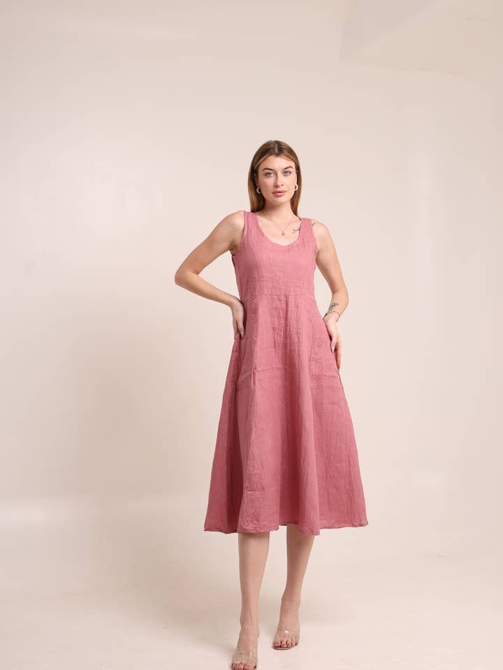 Uncomplicated Beauty: The Linen Gown Dress for wholesale by Fabthread
