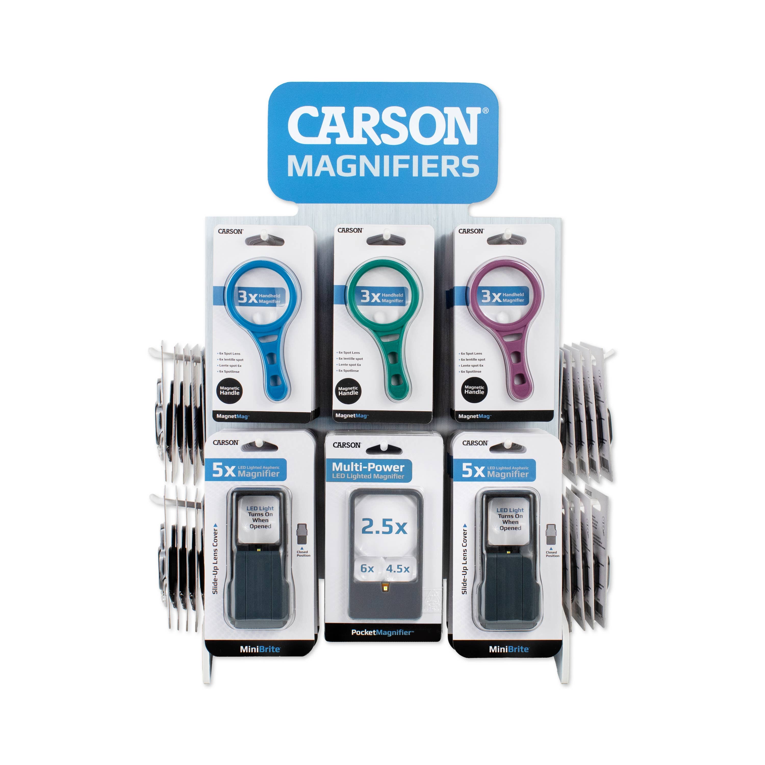 Carson - Wholesale Magnifying Glass - Magnifying Glass Countertop Display (62 Assorted Pieces)1