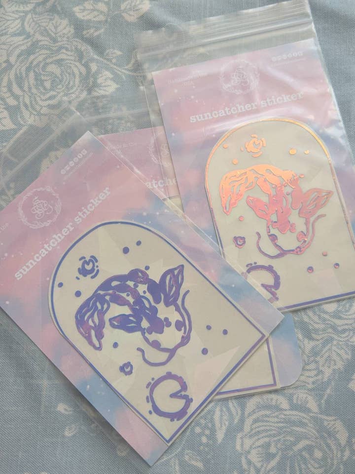 Holographic Koi Fish Suncatcher Sticker for wholesale by Stewart Gaus Design