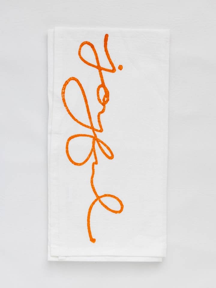 Tea Towel - Joyful, Orange for wholesale by Mended