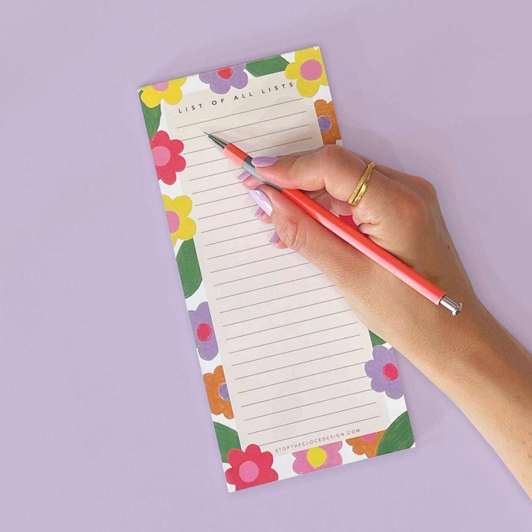 Stop the Clock Design – wholesale Notepad – List03 - Bright Flowers0