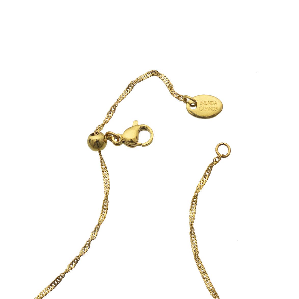 Brenda Grands Jewelry - Wholesale Pendant/Charm Necklace - Waterproof Gold Initial Bar Pendant Necklace5