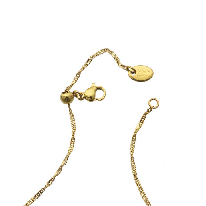 Brenda Grands Jewelry - Wholesale Pendant/Charm Necklace - Waterproof Gold Initial Bar Pendant Necklace5