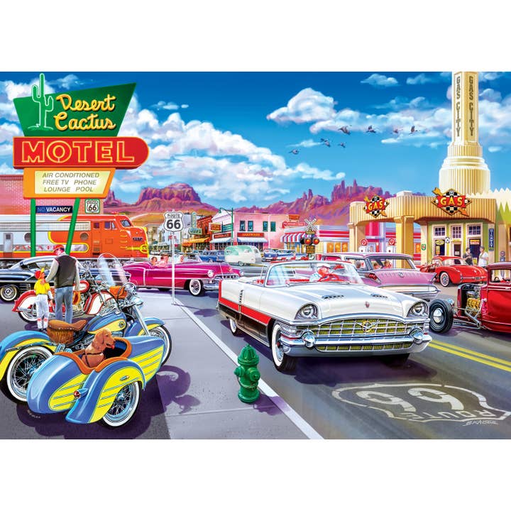 Masterpieces Puzzles - Wholesale Puzzle - Adult - Cruisin' Route 66 - Drive Through 1000 Piece Puzzle