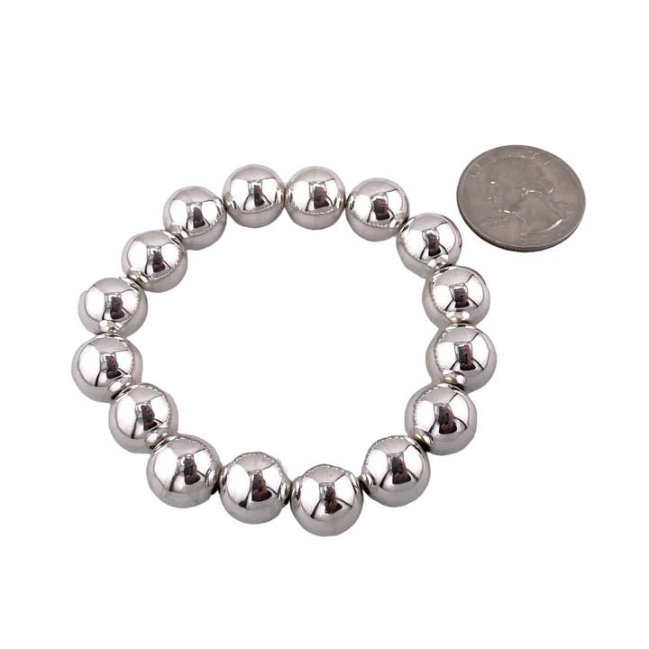 Select Lines - Wholesale Beaded Bracelet - Bead Stretch Bracelet Sterling Silver Available in 3mm to 12mm11