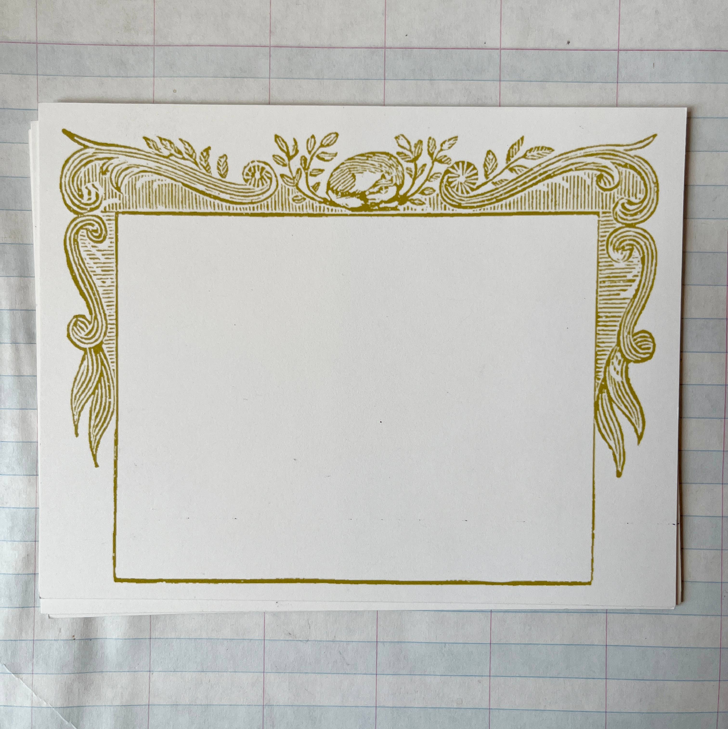 Parcel - Wholesale Stationery/Notecard Set - Printers Specimen Frames II Gold2
