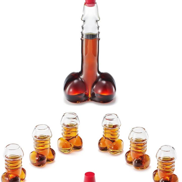 The Wine Savant / Khen Glassware - Wholesale Decanter - Decanter Set with Glasses, Decanter -17oz-, Shot Glasses -3oz -, for Whiskey, Liquor, Tequila, Vodka, Bar Glasses, Cocktail Glasses, Bachelorette Party, Funny Gifts5