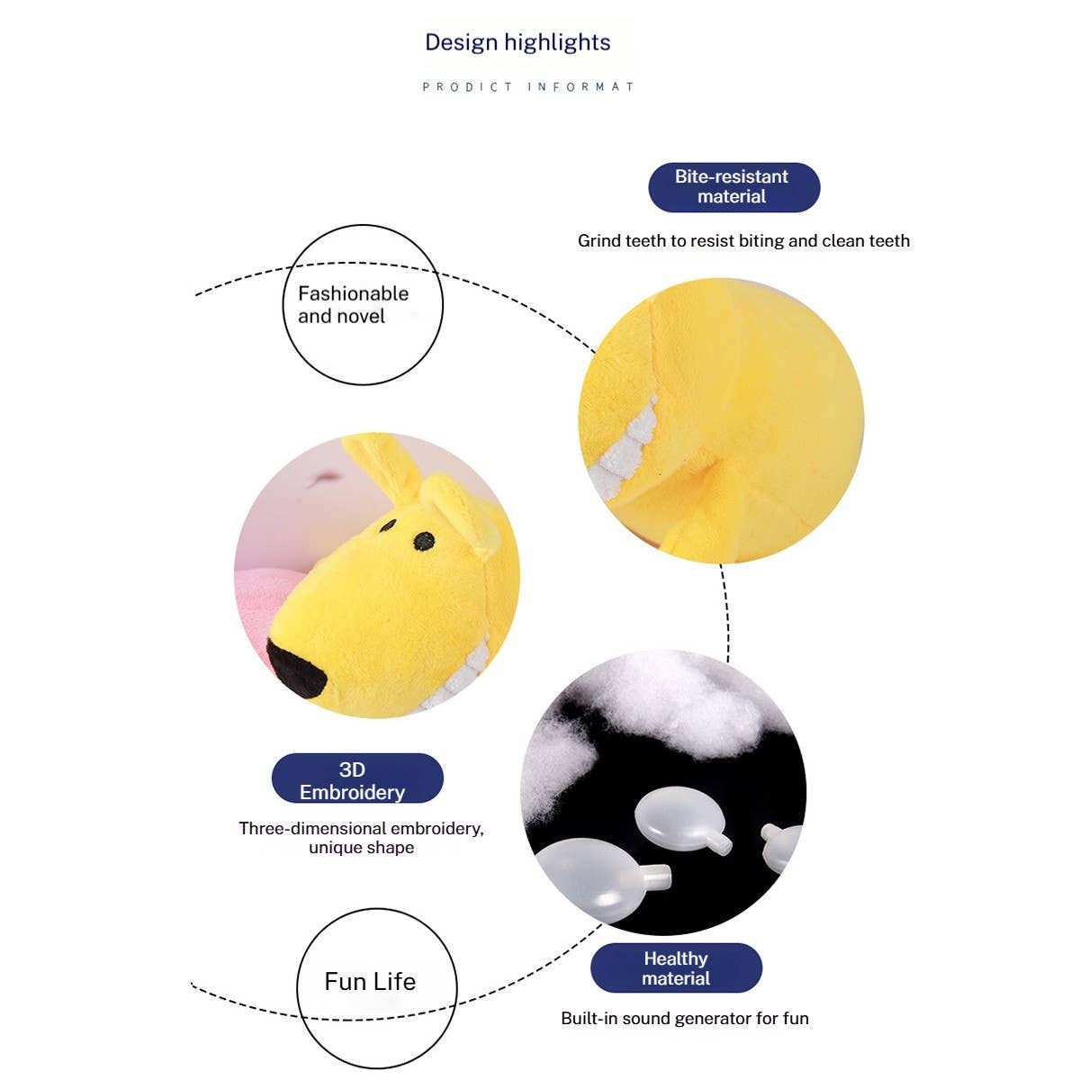 PAWPAWwholesale - Wholesale Pet Plush Toy - Dog - Smile Big Teeth Chew Toy, Squeaky Fun for Pets_CWMM54559