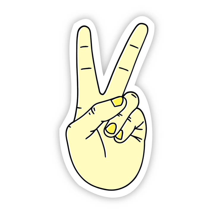 Big Moods - Wholesale Sticker - Peace Sign Light Yellow Aesthetic Sticker