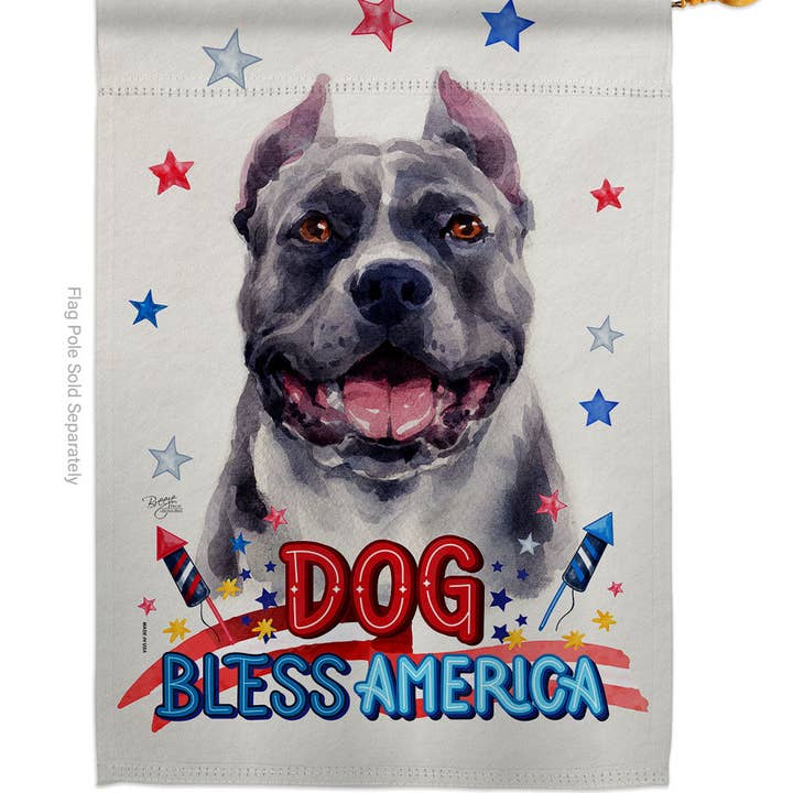 Two Group Flag Co - Vendita all'ingrosso Bandiere - Bandiera Patriottica Black Pitbull Dog USA Star Stripes Pit Bull1