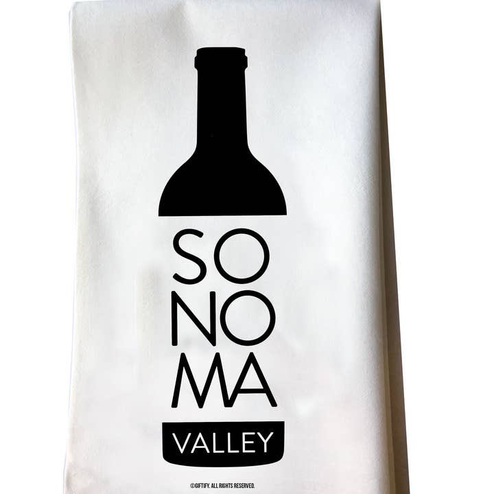 Torchon en coton pour bouteille de vin Sonoma Valley pour la vente par noteify