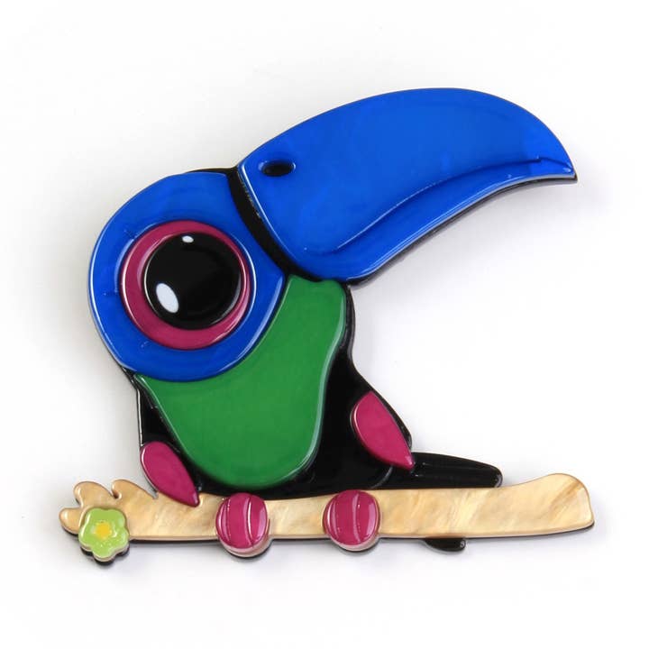Fun Toucan Brooch 🐦🌿 for wholesale by Miss Minna