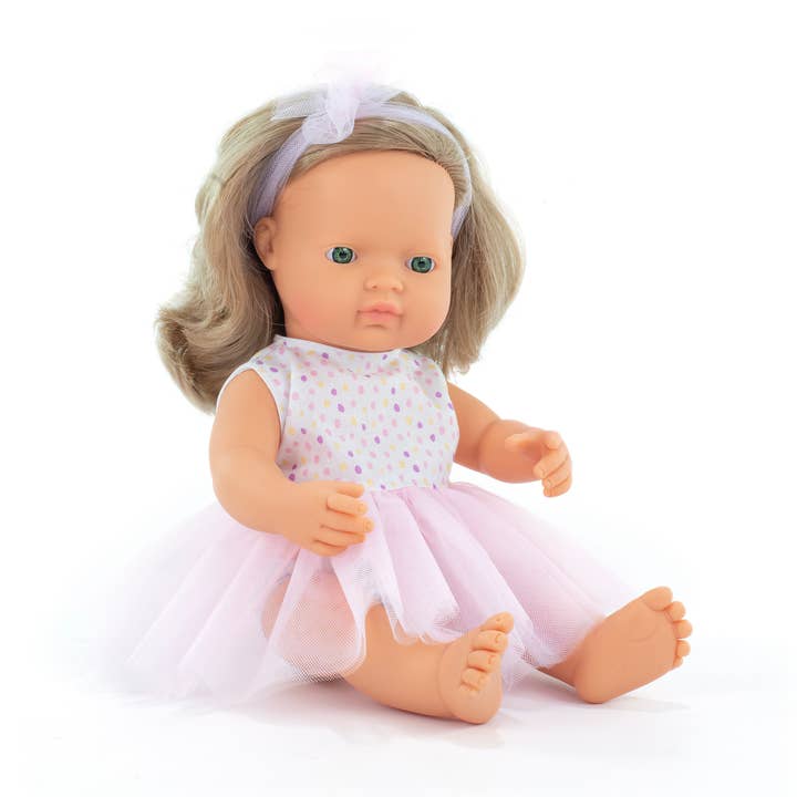Baby Doll Dark blonde girl 15'' (box) - M&M for wholesale by Miniland Educational