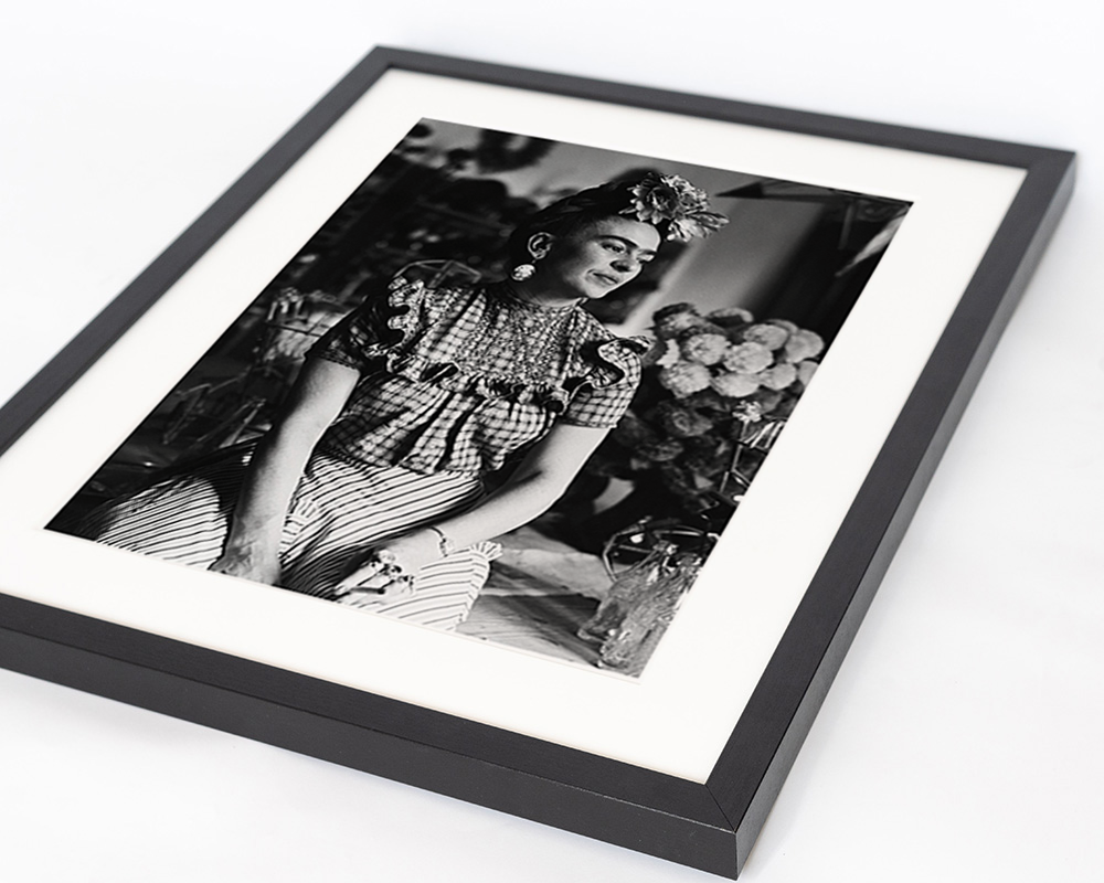 Black Thoughtful - Frida Kahlo. Wall art print with frame. for wholesale on Faire6