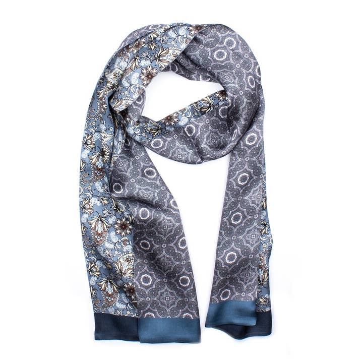 Lannion Sidensjal Blå för wholesale av 7East