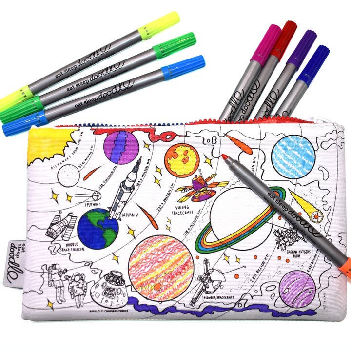 Color Your Own - Craft Kit - Space Explorer Pencil Case for wholesale by eatsleepdoodle