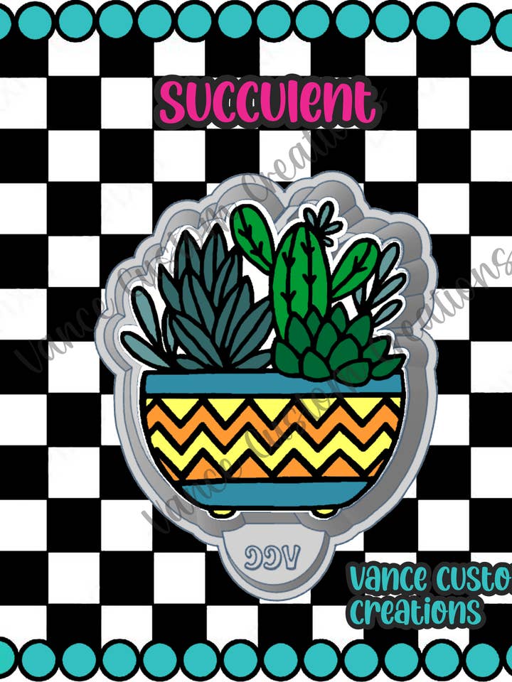 Molde de Suculenta Fresca por atacado de Vance Custom Creations