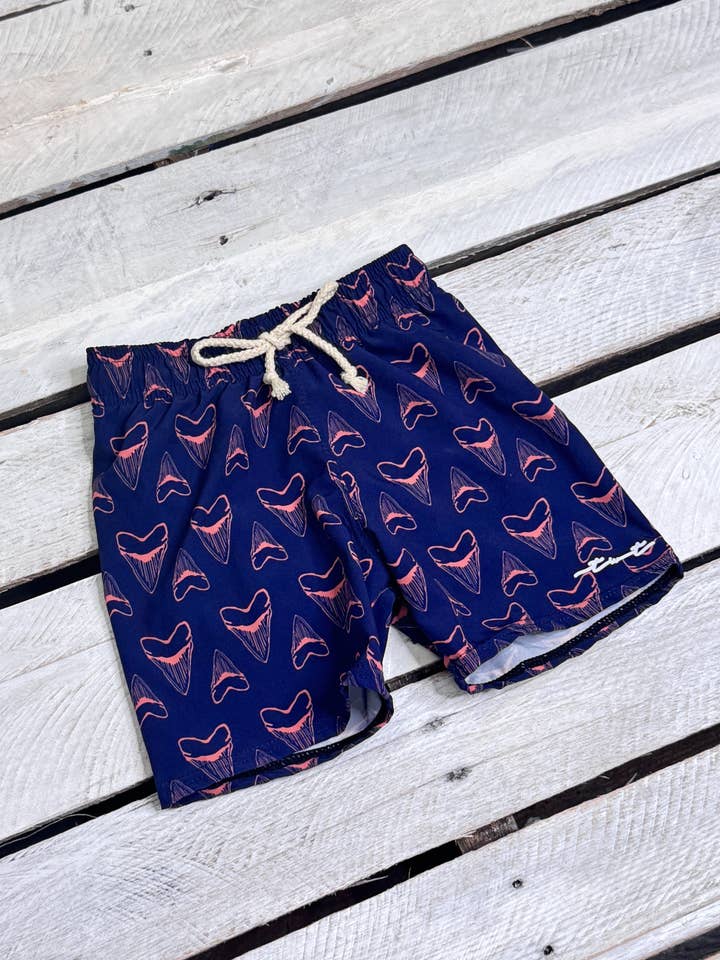 Shark Bite Swim Trunks for wholesale by Tidewater Tots