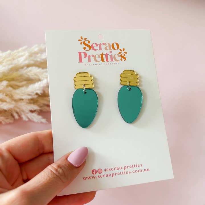 Serao Pretties - Wholesale Dangle earrings - Green Christmas Light Dangles