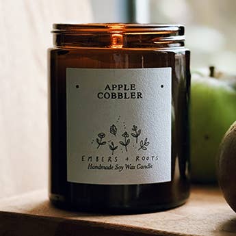Embers & Roots - Wholesale Jar/Filled Candle - Apple Cobbler Soy Candle0