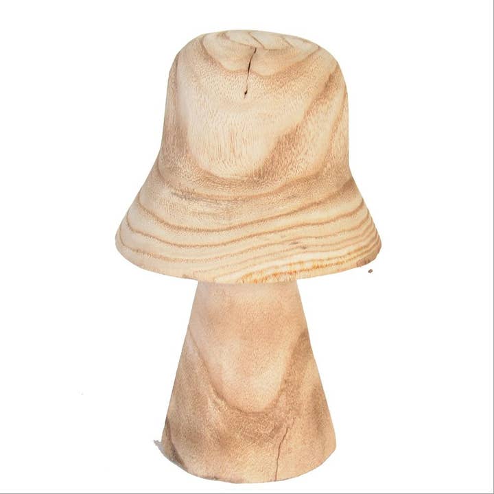 Handskuren svampdekor i trä för bordsskiva för wholesale av SWS BASKETS AND HOME DECOR