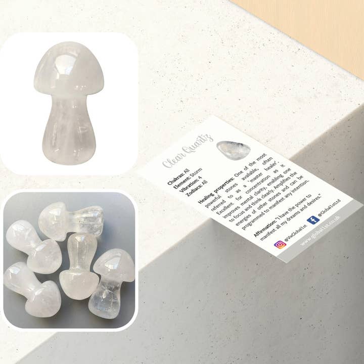 VIE - Wholesale Spiritual Stone/Crystal - Crystal Mushroom, 3.5cm5