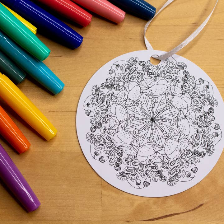 Adorno de Navidad para colorear de zorro, regalo de vacaciones para venta al por mayor de Iron Maid Art