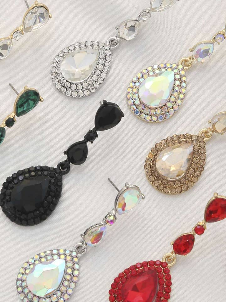 TRAANVORMIGE OORBEL MET STRASS BENGELTJE FE-1654 voor wholesale door anbfashion