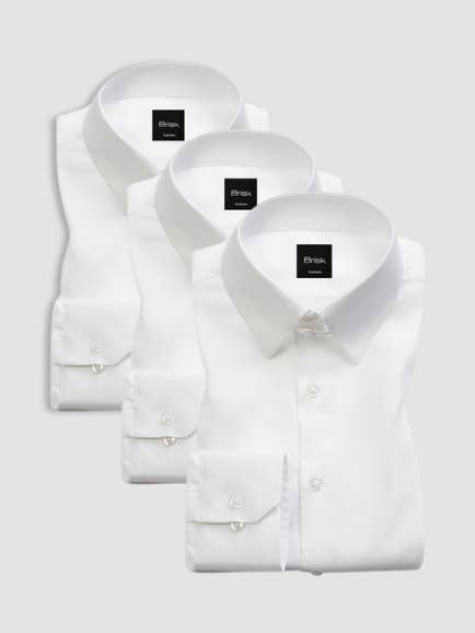 Egyptian White Tab Collar Shirts - 3 Pack Bundle for wholesale by BRISK