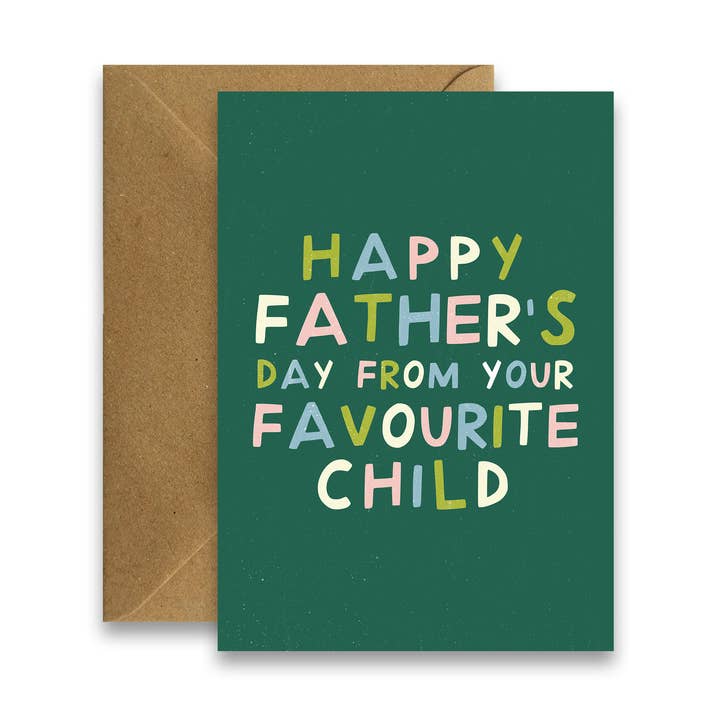Father's Day Favourite Child - Funny Card for Dad for wholesale by By Claire Schorman