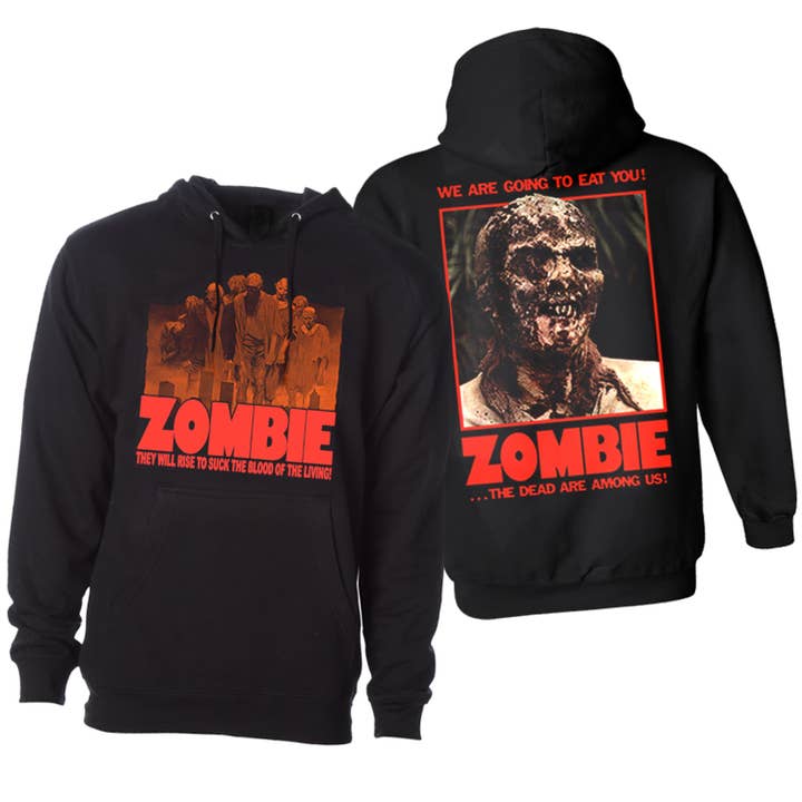ZOMBIE POSTER PULLOVER HOODIE for wholesale by Pallbearer Press