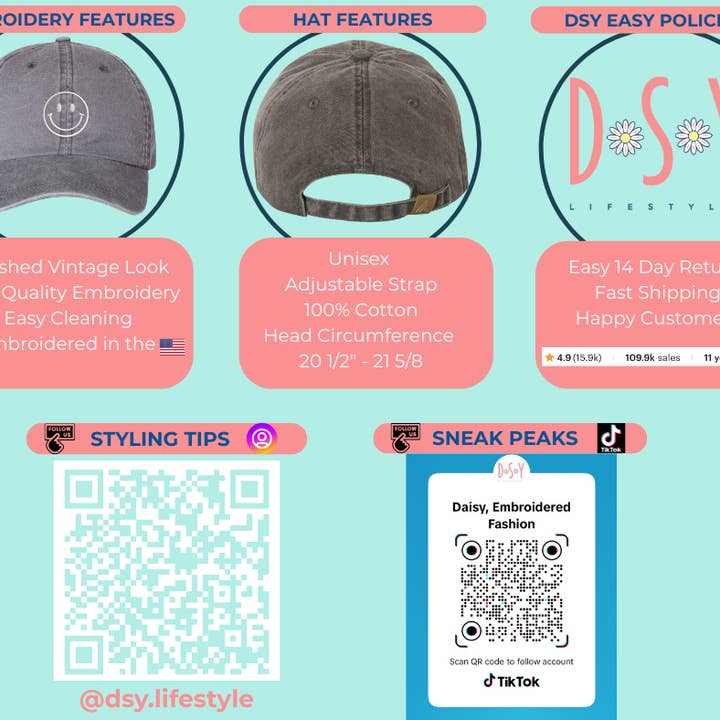 DSY Lifestyle - Wholesale Baseball Cap - Men's - Cat Dad Washed Unisex Baseball Hat16