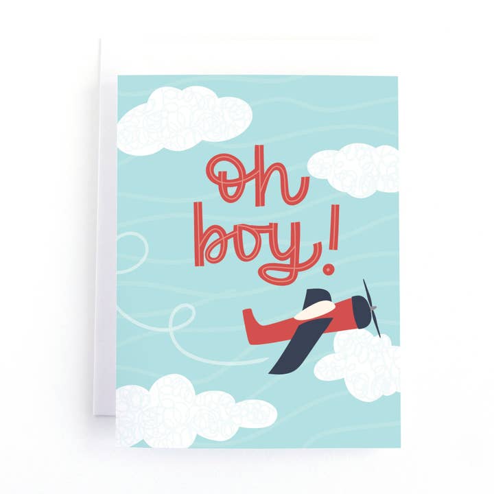 Oh là là ! Carte de baby shower avion pour la vente par Pedaller Designs