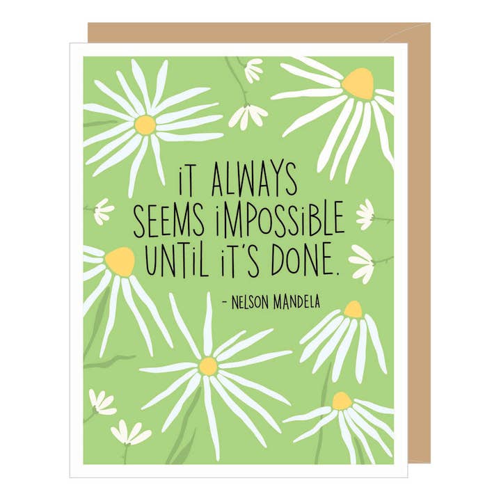 Nelson Mandela Seems Impossible Until It's Done Quote Card for wholesale by Apartment 2 Cards