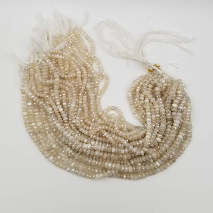 Moonstone Mystic Coated Faceted Rondelle Bead 6mm 8mm PRP480 for wholesale by Beads Creation