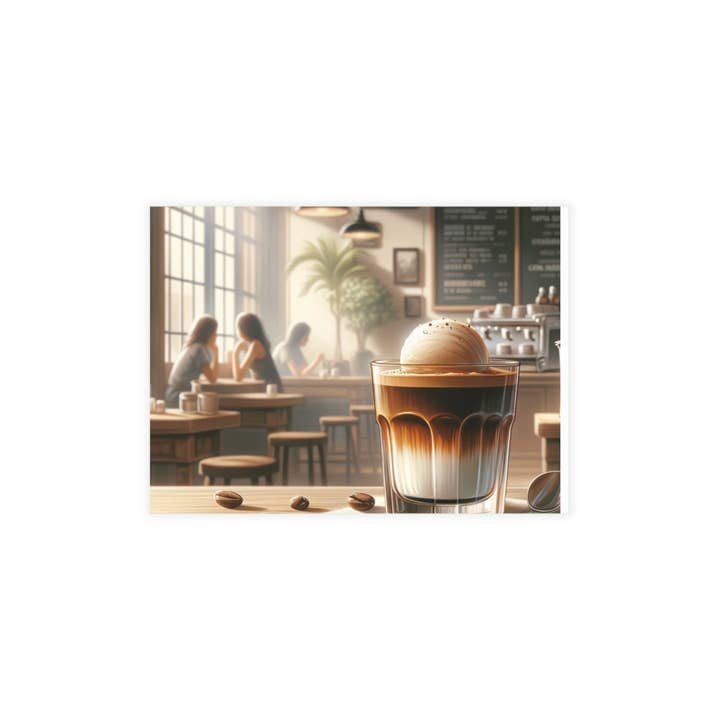 Affogato Delight: Illustrated Café Postcard for wholesale by Postcard Circus